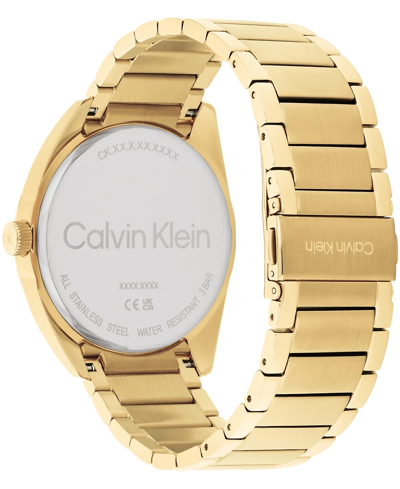 Calvin Klein Men's Progress Gold-Tone Stainless Steel Bracelet Watch 42mm