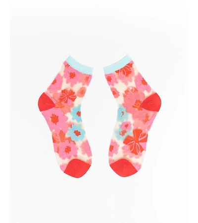 Sock Candy Women's Ribbon Roses Sheer Sock