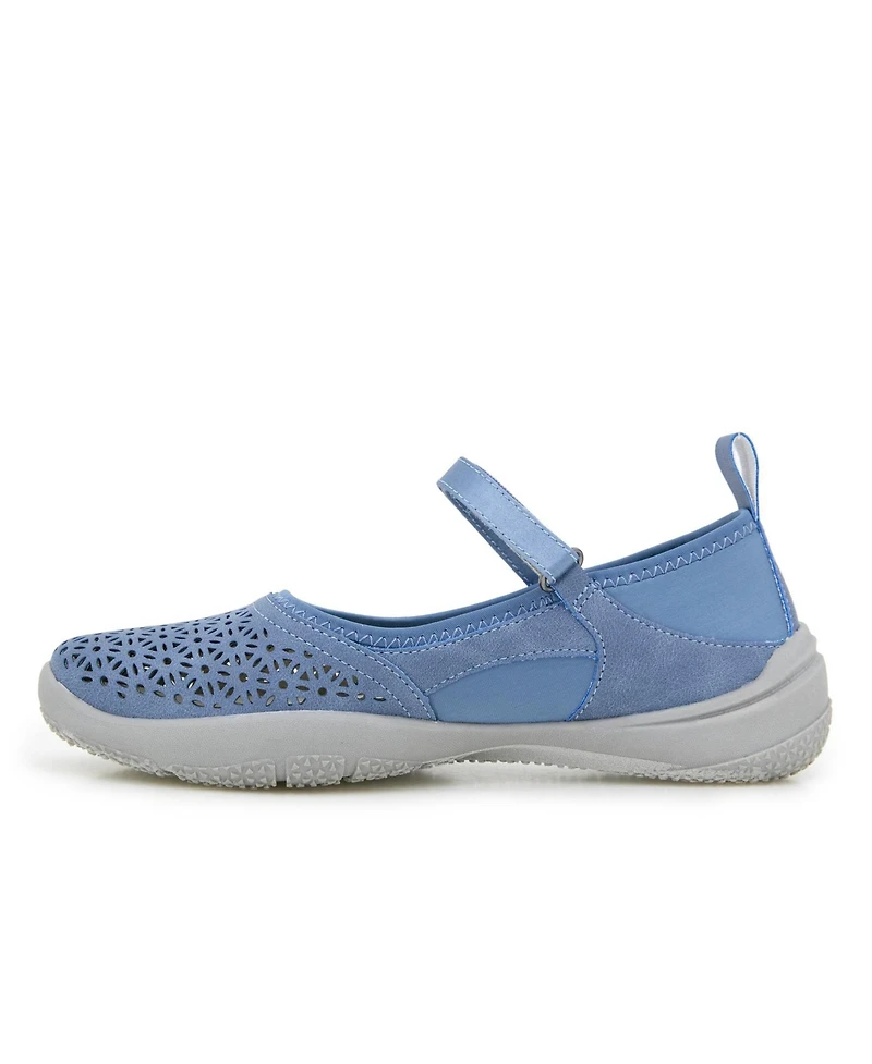Jbu Women's Dandelion Hook and Loop Closure Sporty Flat Shoe
