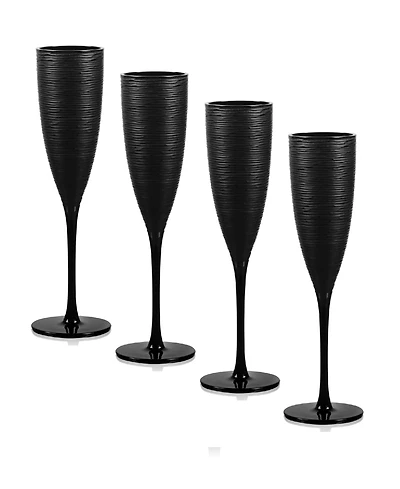 Qualia Glass Artisan Flute 6.5 oz Wine Glass, Set of 4