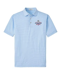 Men's Peter Millar Light Blue Texas Rangers 2023 World Series Champions Jubilee Striped Performance Jersey Polo Shirt