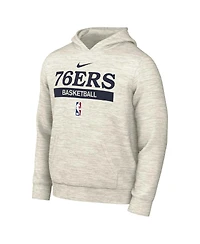 Men's Nike Ash Philadelphia 76ers 2022/23 Spotlight On-Court Practice Performance Pullover Hoodie