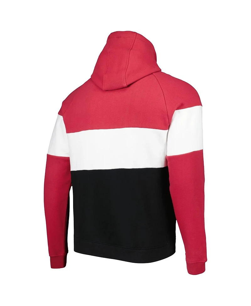 Men's New Era Black, Cardinal Arizona Cardinals Colorblock Current Pullover Hoodie