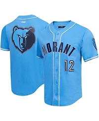 Men's Pro Standard Ja Morant Blue Memphis Grizzlies Capsule Player Baseball Button-Up Shirt