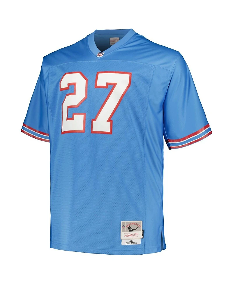 Men's Mitchell & Ness Eddie George Light Blue Houston Oilers Big Tall 1997 Legacy Retired Player Jersey