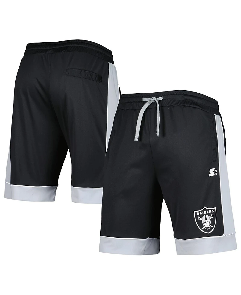 Men's G-iii Sports by Carl Banks Black, Silver Las Vegas Raiders Fan Favorite Fashion Shorts