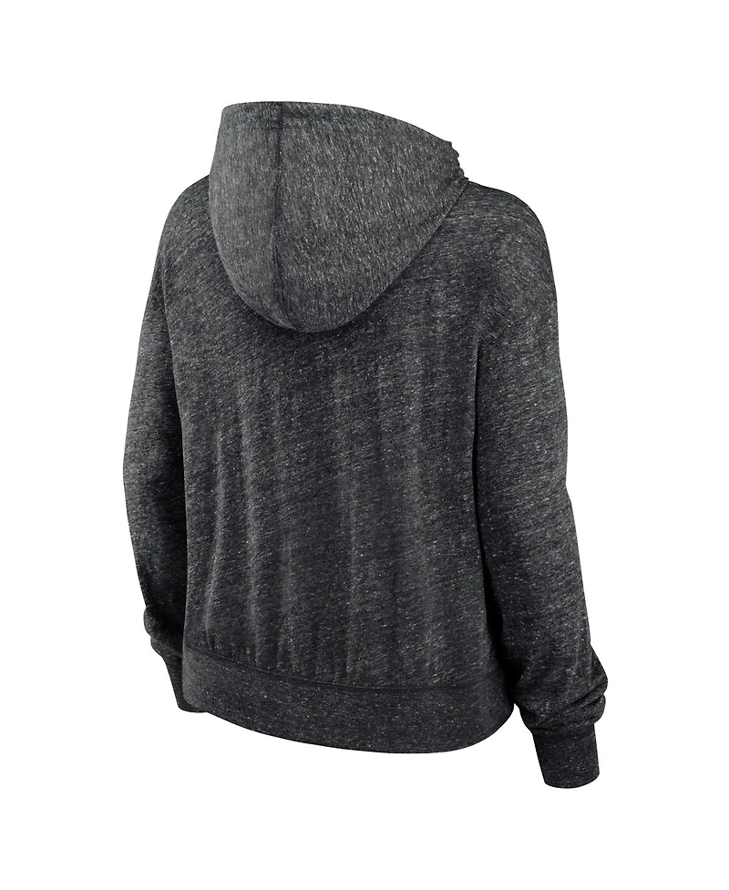 Women's Nike Black Distressed Las Vegas Raiders Gym Vintage-Like Lightweight Hooded Top