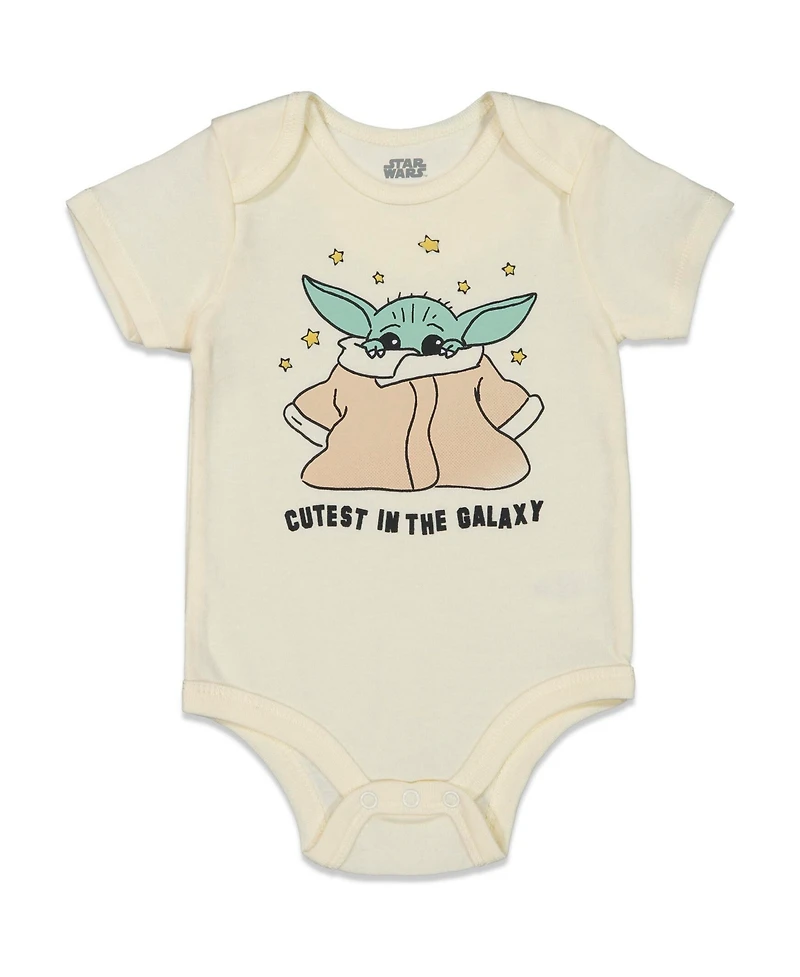 Star Wars Baby Boys Yoda R2-D2 Chewbacca 3 Pack Bodysuits