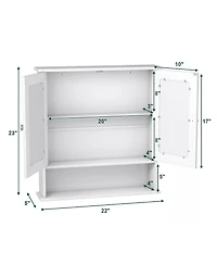 New Bathroom Wall Cabinet Double Mirror Door Cupboard Storage Medicine Cabinet Shelf