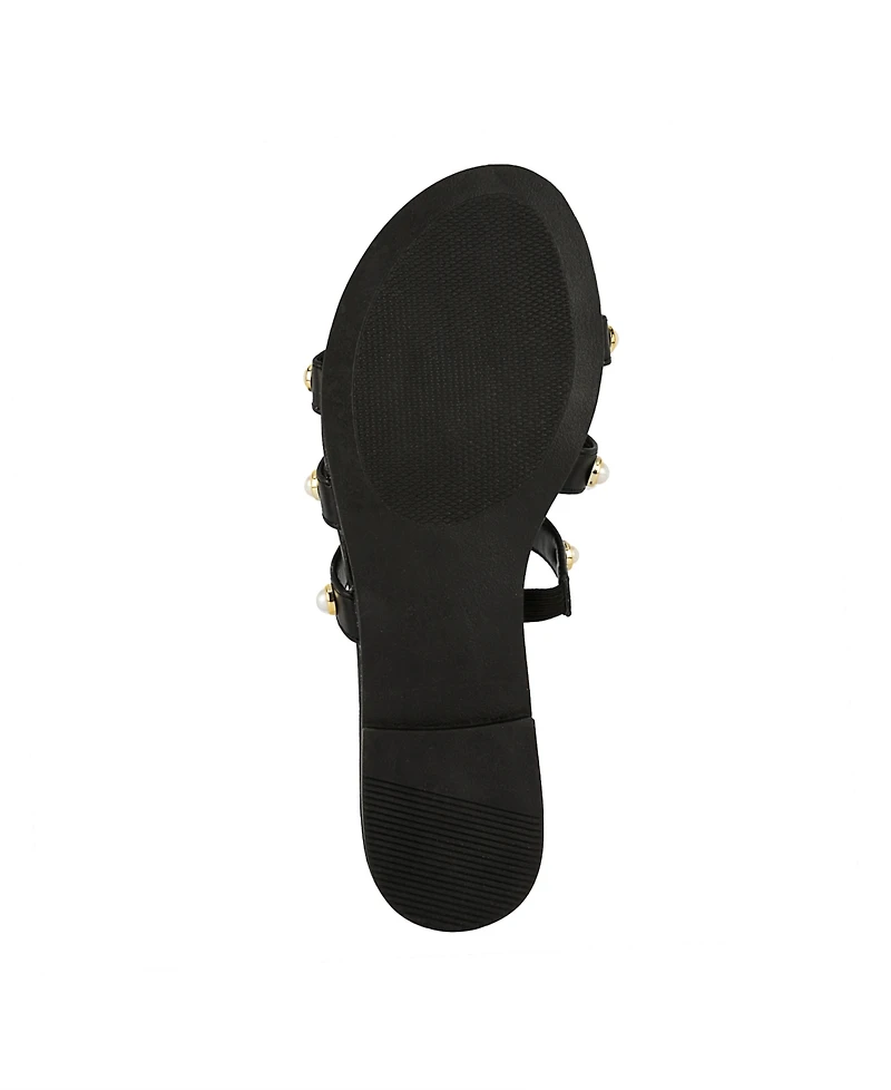 Juicy Couture Women's Zallymae Embellished Slide Flat Sandals
