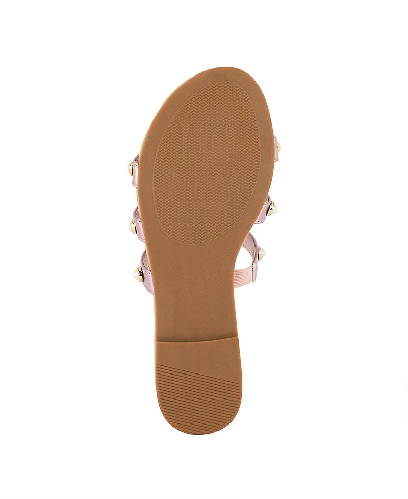 Juicy Couture Women's Zallymae Embellished Slide Flat Sandals