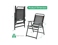 Set of 2 Outdoor Folding Chairs with Breathable Seat