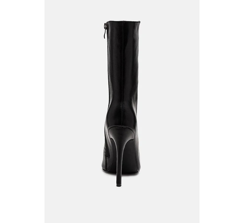 Nagini Womens Over Ankle Pointed Toe High Heeled Boot