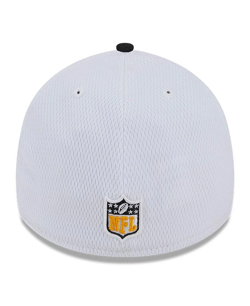 Men's New Era White, Black Pittsburgh Steelers 2023 Sideline 39THIRTY Flex Hat