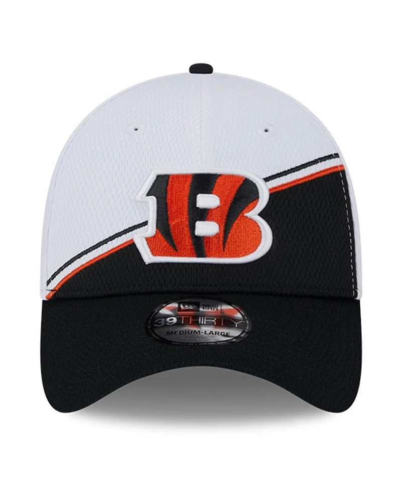 Men's New Era White, Black Cincinnati Bengals 2023 Sideline 39THIRTY Flex Hat