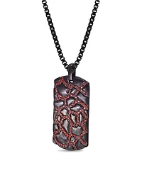 LuvMyJewelry Sterling Silver Garnets Fiery Ascent Design Rhodium Plated Tag Chain