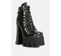 Boogie High Platform Lace Up Boots