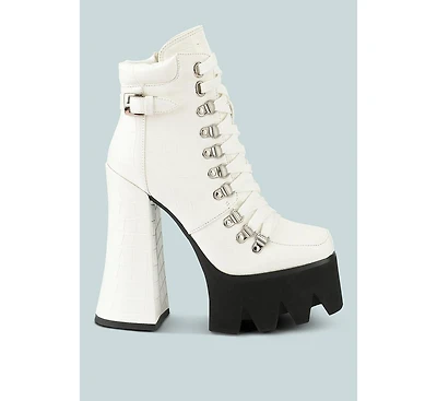 Boogie High Platform Lace Up Boots