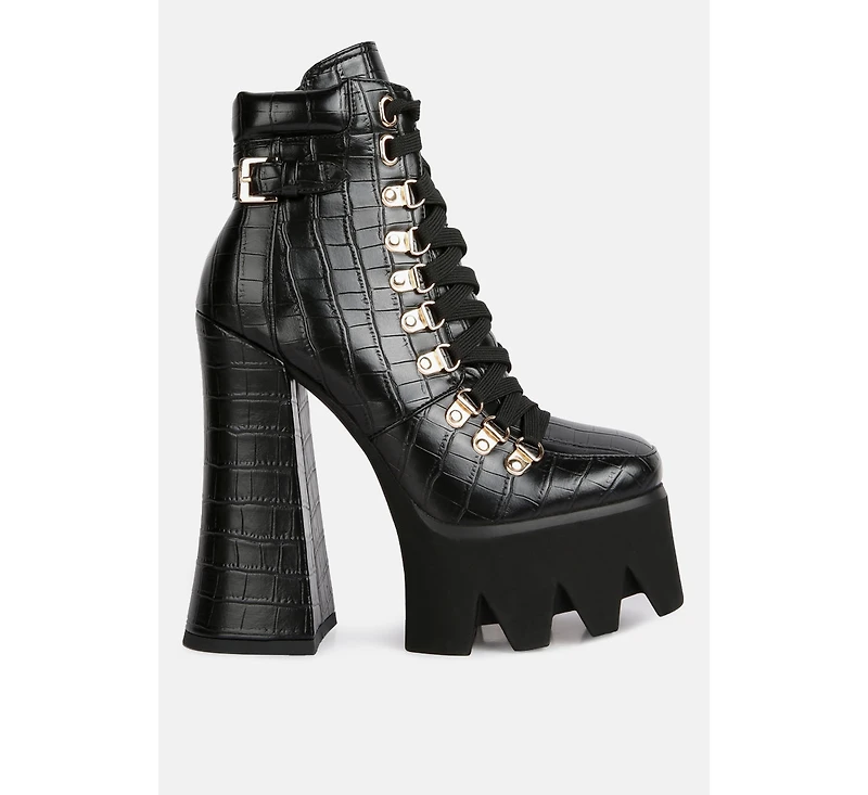 Boogie High Platform Lace Up Boots