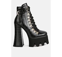Boogie High Platform Lace Up Boots
