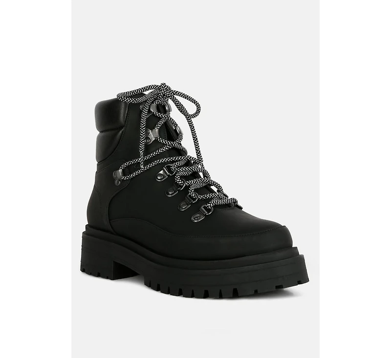 Goliath Lace Up Chunky Biker Boots