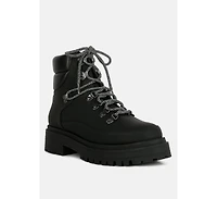 Goliath Lace Up Chunky Biker Boots