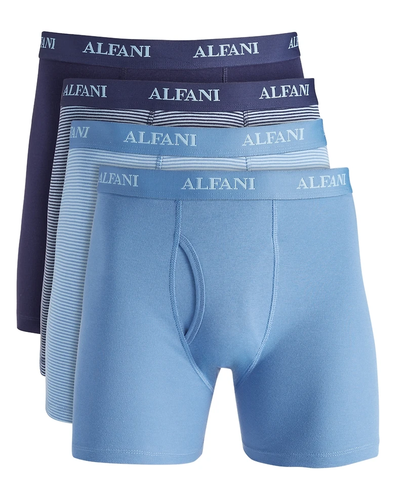 Alfani Men's 4-Pk. Regular-Fit Moisture-Wicking Boxer Briefs, Created for Macy's