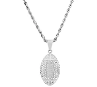 Steeltime Men's Crystal American Football 24" Pendant Necklace