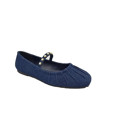 Kenneth Cole Reaction Women's Eimar Imitation Pearl Square Toe Ballet Flats