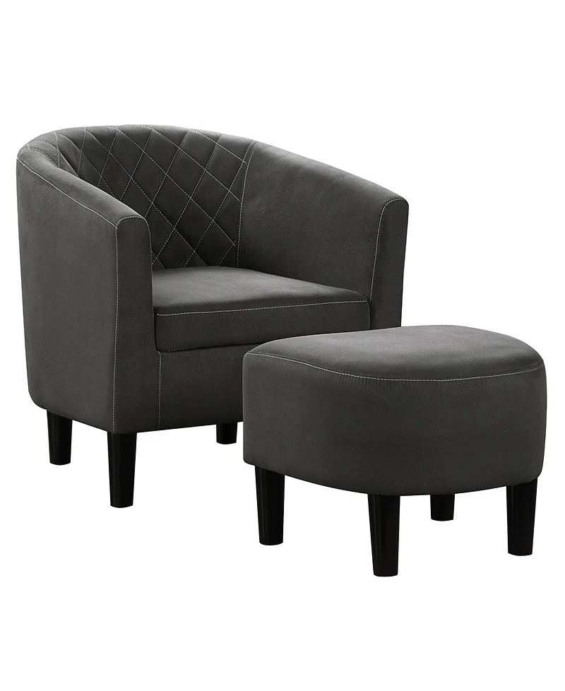 Convenience Concepts 27.75" Microfiber Roosevelt Accent Chair with Ottoman