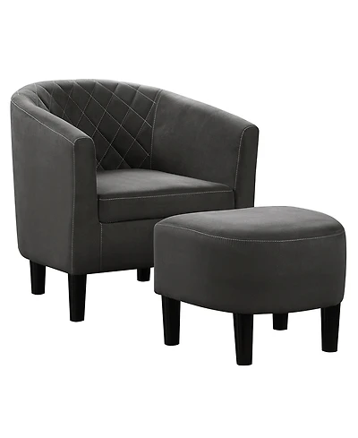Convenience Concepts 27.75" Microfiber Roosevelt Accent Chair with Ottoman