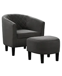 Convenience Concepts 27.75" Microfiber Roosevelt Accent Chair with Ottoman