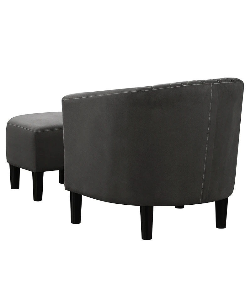 Convenience Concepts 27.75" Microfiber Roosevelt Accent Chair with Ottoman