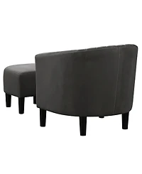 Convenience Concepts 27.75" Microfiber Roosevelt Accent Chair with Ottoman