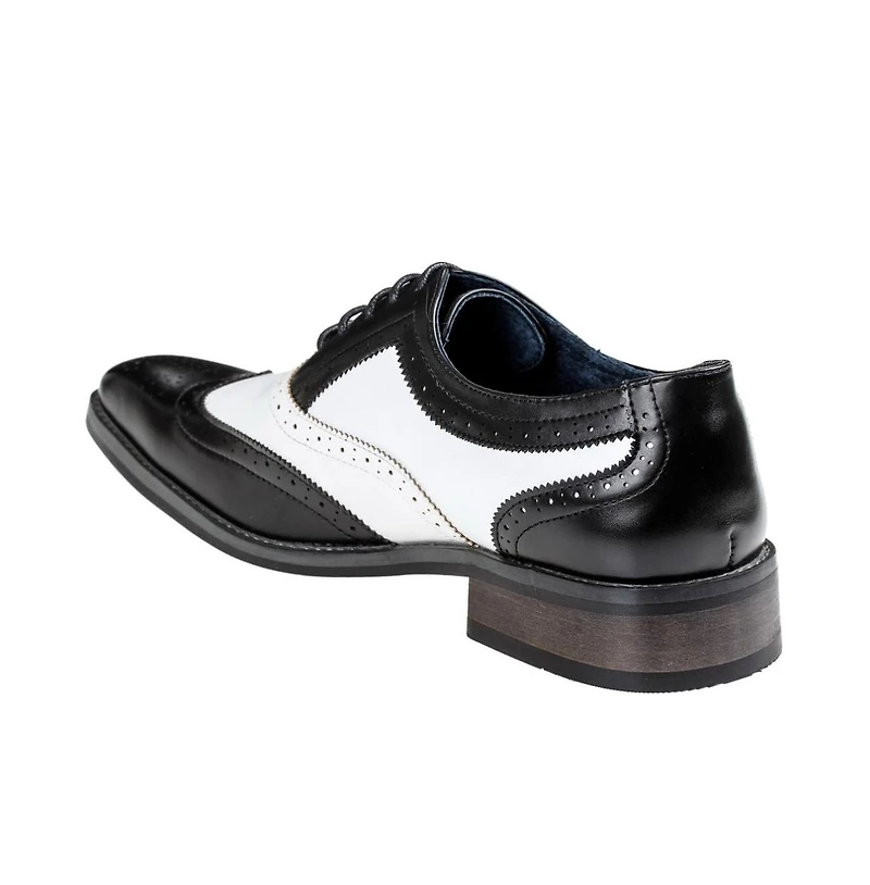 Gino Vitale Men's Two Tone Wing Tip Oxford Dress Shoes