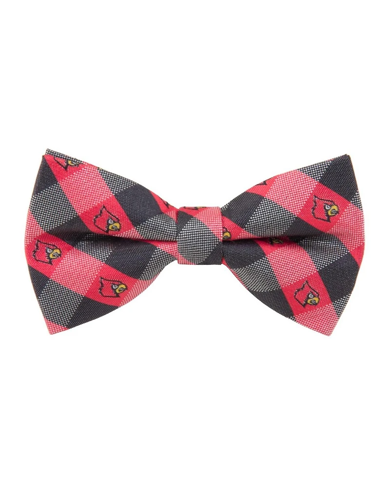 Men's Red Louisville Cardinals Check Bow Tie