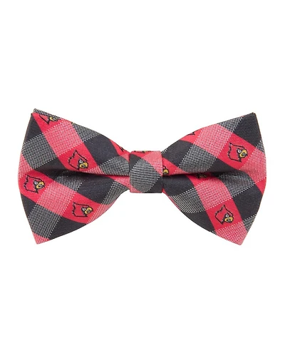 Men's Red Louisville Cardinals Check Bow Tie