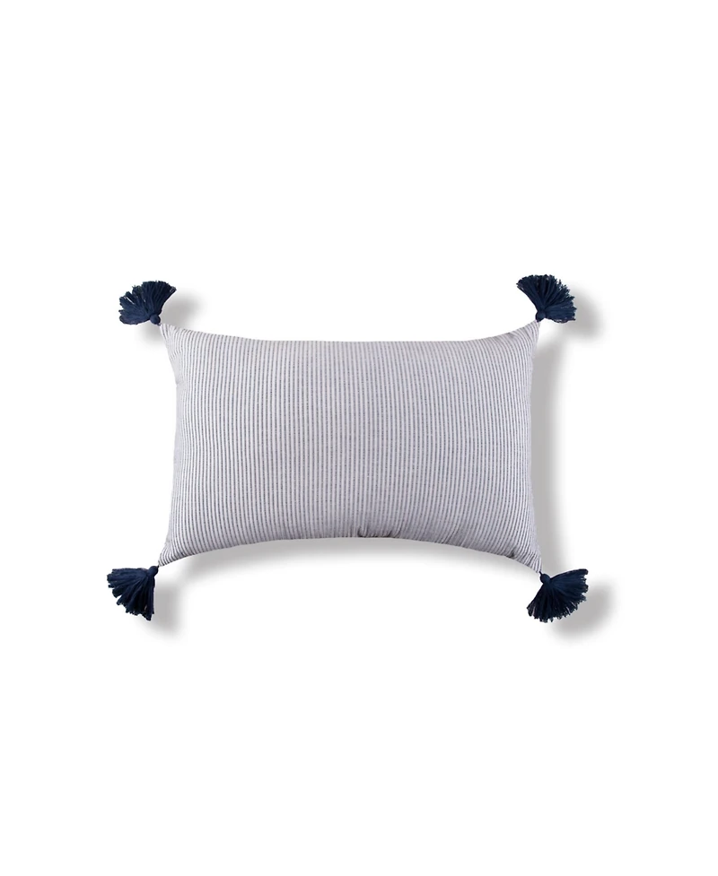 Bree Striped Dune Tan Cotton Decor Accent Pillow, 14" x 22"