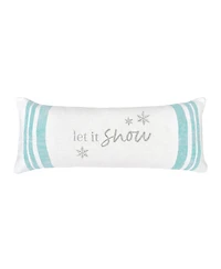 Morgan "Let It Snow" Striped Woven Christmas Accent Throw Pillow, 15" x 35"