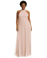 After Six Plus High Neck Halter Backless Maxi Dress