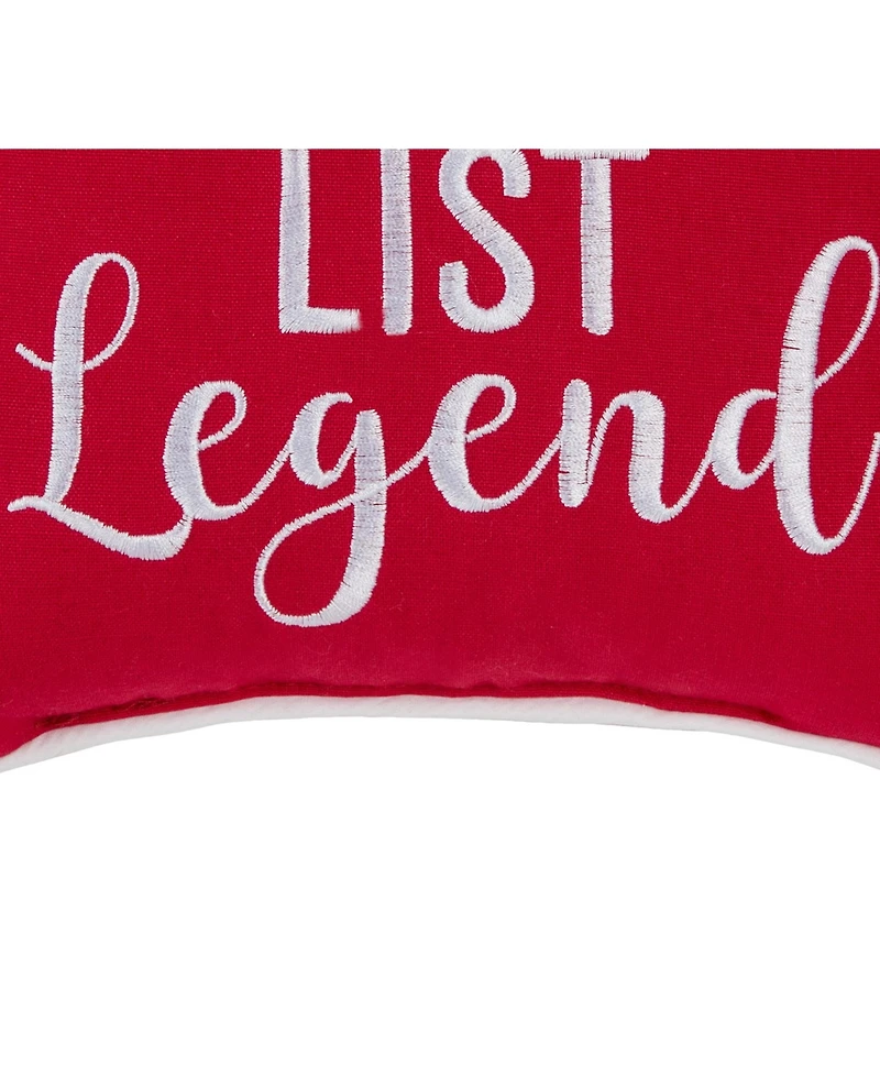 "Naughty List Legend" Small Christmas Accent Pillow, 10" x 10"