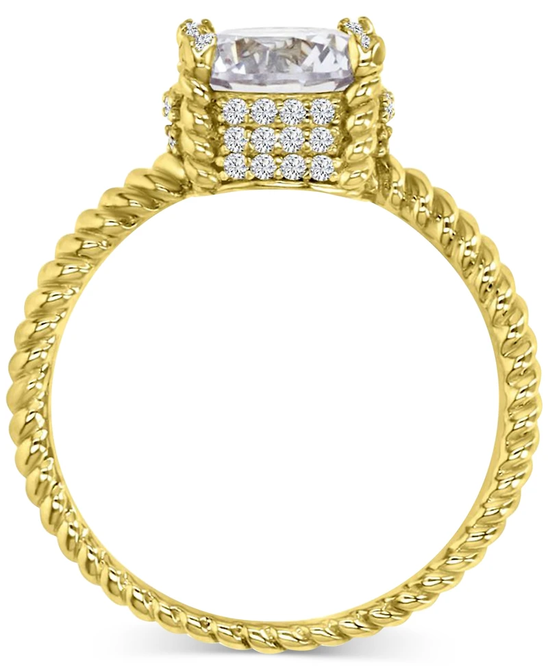 Cubic Zirconia Solitaire Twist-Style Engagement Ring