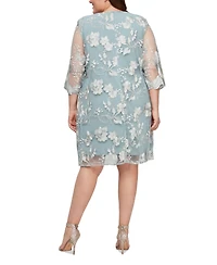 Alex Evenings Plus Embroidered Jacket Dress