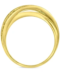 Cubic Zirconia Princess & Round Double Row Crossover Statement Ring