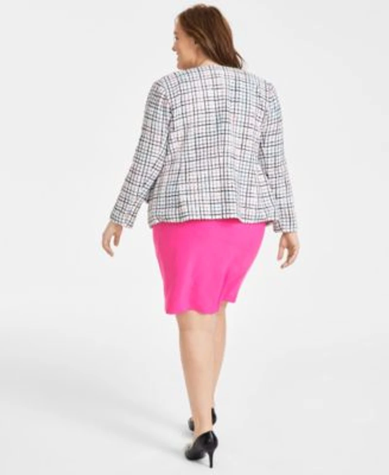 Kasper Plus Size Tweed Jacket Sheath Dress