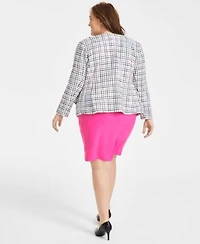 Kasper Plus Size Tweed Jacket Sheath Dress