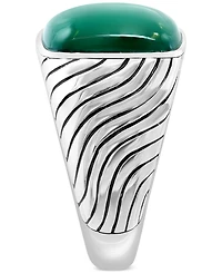 Effy Men's Green Chalcedony Textured Ring in Sterling Silver