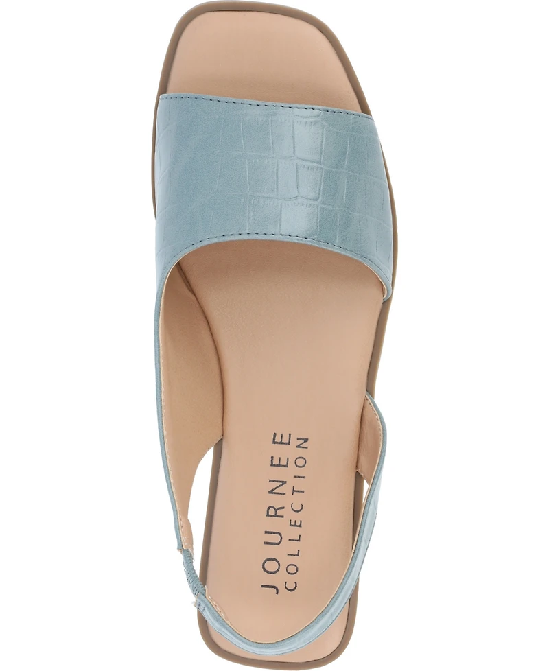 Journee Collection Women's Brinsley Slingback D'Orsay Flat Sandals