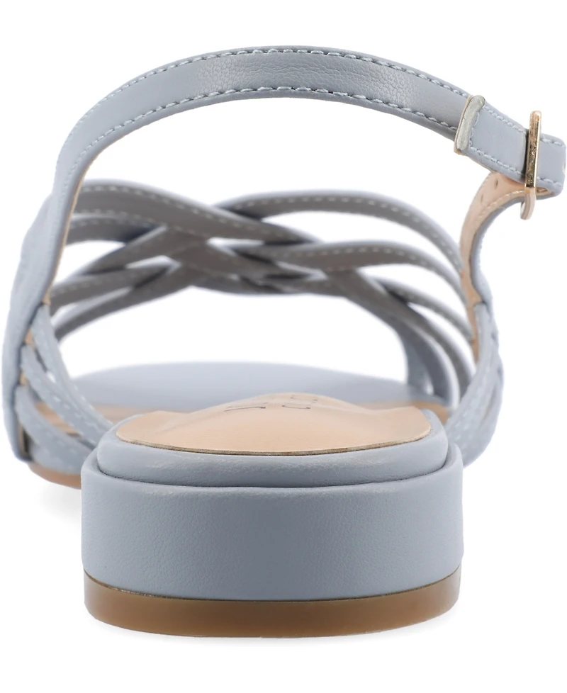 Journee Collection Women's Cassandra Woven Slingback Flat Sandals