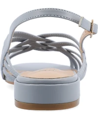 Journee Collection Women's Cassandra Woven Slingback Flat Sandals